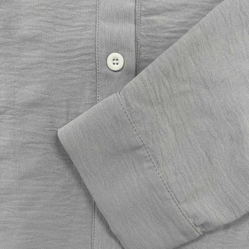 Men's casual button-up shirt with point collar and long sleeves