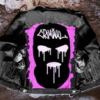 Unisex denim jacket with large Halloween graphic back print