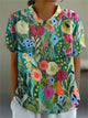 Women's floral button-front shirt