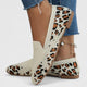 Women's textured round-toe slip-on flats with flat soles