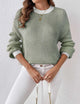 Women's color block ribbed crew neck sweater