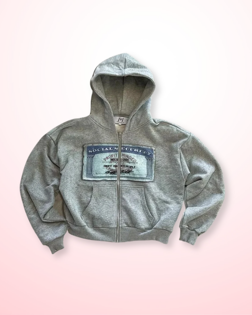Graphic hooded zip sweatshirt with front pocket