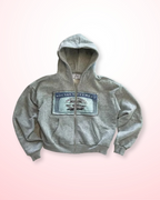 Graphic hooded zip sweatshirt with front pocket