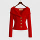 Women's ribbed knit cardigan with shawl collar and button front