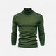 Men's half-zip knit sweater with raised turtleneck collar