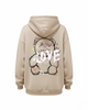 Unisex oversized hooded sweatshirt with illustrated LOVE graphic on the back