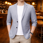 Men's casual blazer with notched lapels and front pockets
