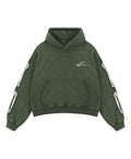 Men's green graphic hoodie with hood, long sleeves and kangaroo pocket