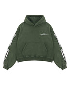 Men's green graphic hoodie with hood, long sleeves and kangaroo pocket