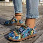 Women's multicolour patchwork sneakers with geometric panels