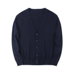 Men's slim fit V-neck button cardigan with long sleeves and ribbed trims
