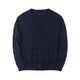 Men's slim fit V-neck button cardigan with long sleeves and ribbed trims