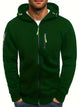 Men's hooded full-zip jacket with multiple zipped pockets and ribbed trims