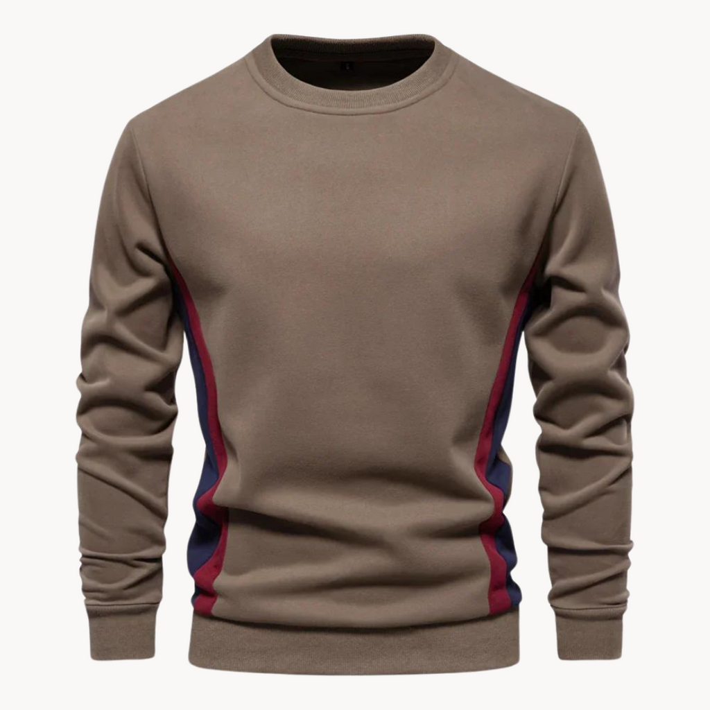 Men's long-sleeve colourblock crew neck sweatshirt with contrasting side panels