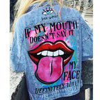 Women's graphic print jacket with colourful back artwork and long sleeves