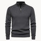 Men's ribbed quarter-zip jumper with a mock neck