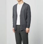 Men's slim fit V-neck button cardigan with long sleeves and ribbed trims