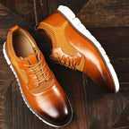 Men's casual lace-up sneakers with textured panels