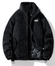 Unisex ribbed jacket with high collar, zip front and adjustable hem