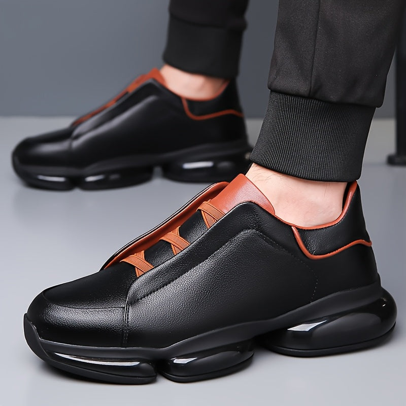 Low-top slip-on athletic sneakers with segmented flat sole