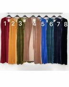 Women's long open front cape with draped panels and front tie detail