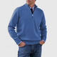 Men's quarter zip mock neck jumper with long sleeves and ribbed trims