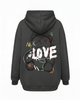 Unisex oversized hooded sweatshirt with illustrated LOVE graphic on the back