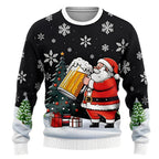 Camel printed festive crewneck sweatshirt with long sleeves