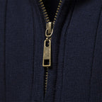 Men's ribbed quarter-zip jumper with a mock neck