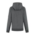 Women's dark grey hooded sweatshirt with long sleeves and ribbed trims