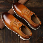 Men's casual lace-up sneakers with textured panels