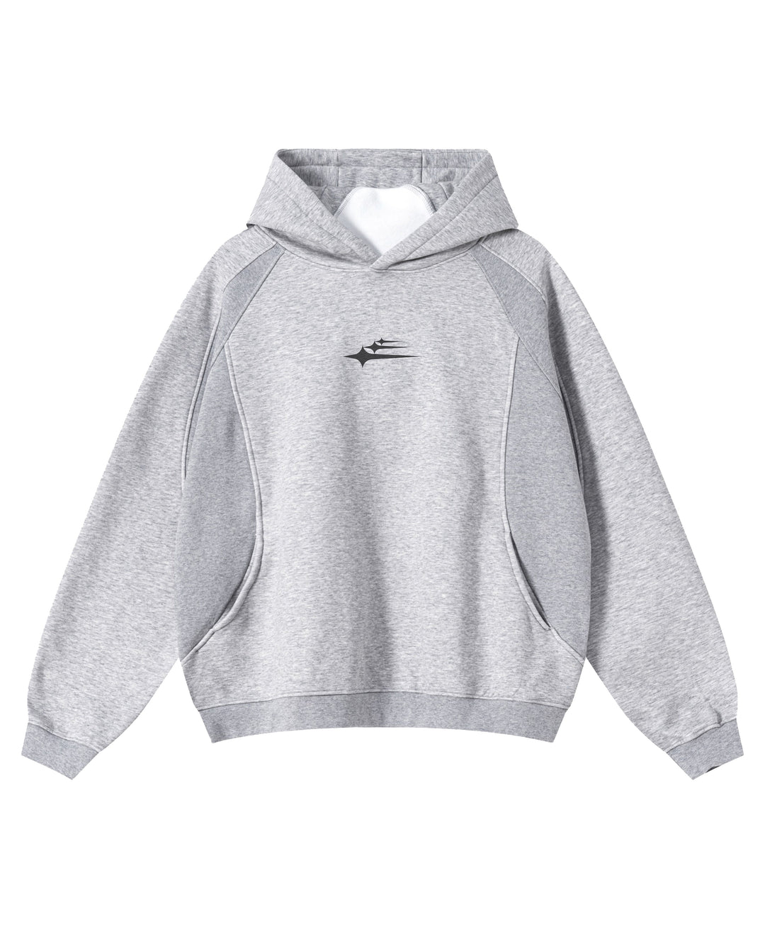 Unisex pullover hoodie with chest logo and kangaroo pocket