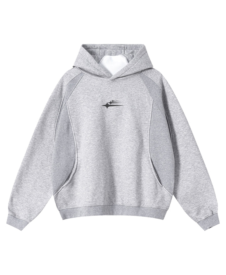 Unisex pullover hoodie with chest logo and kangaroo pocket