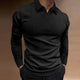Men's Ribbed Open-Collar Polo Jumper