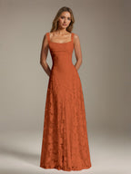 Women's floral textured A-line maxi dress with square neckline and sleeveless straps