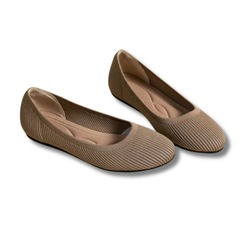 Women's round-toe textured ballet flats