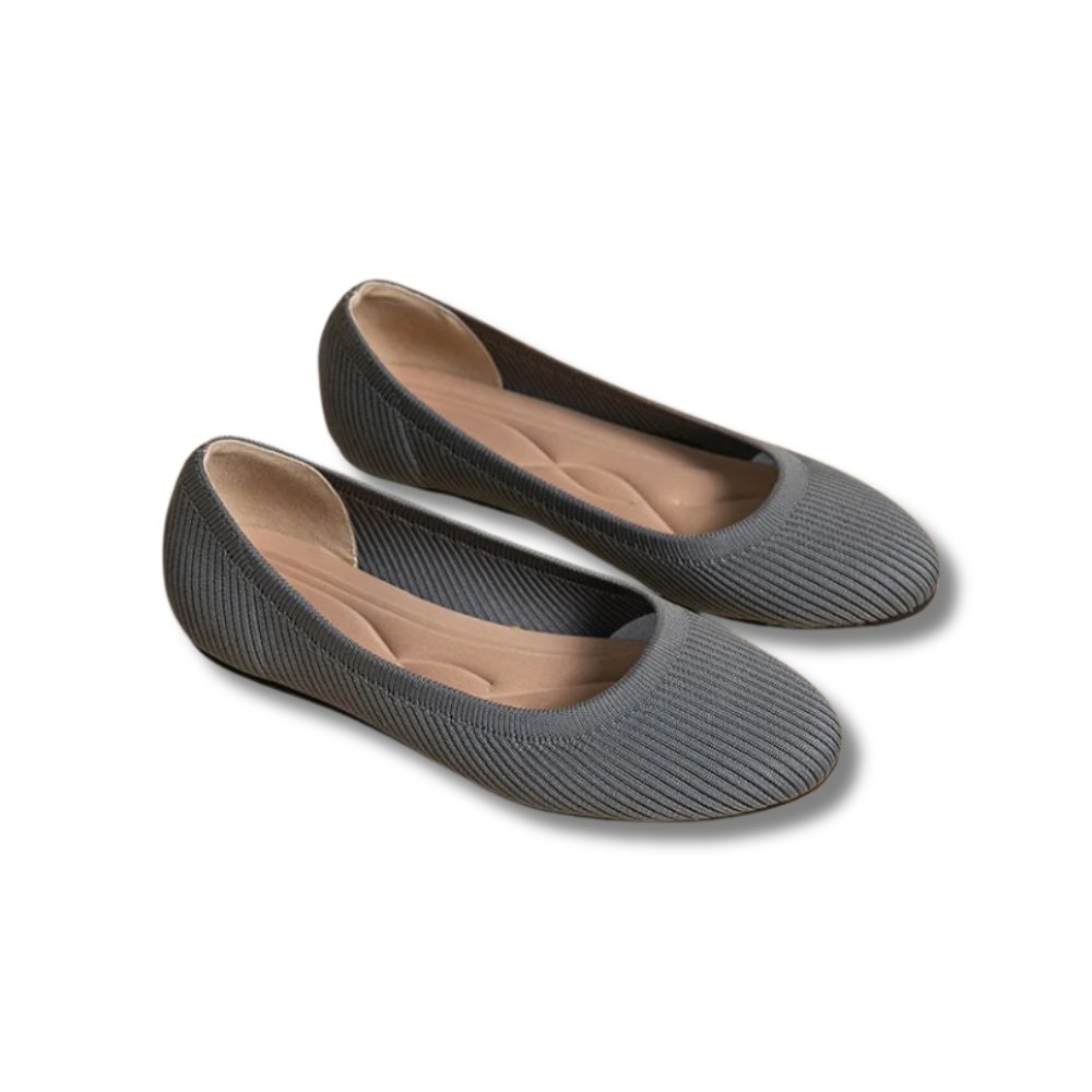 Women's round-toe textured ballet flats