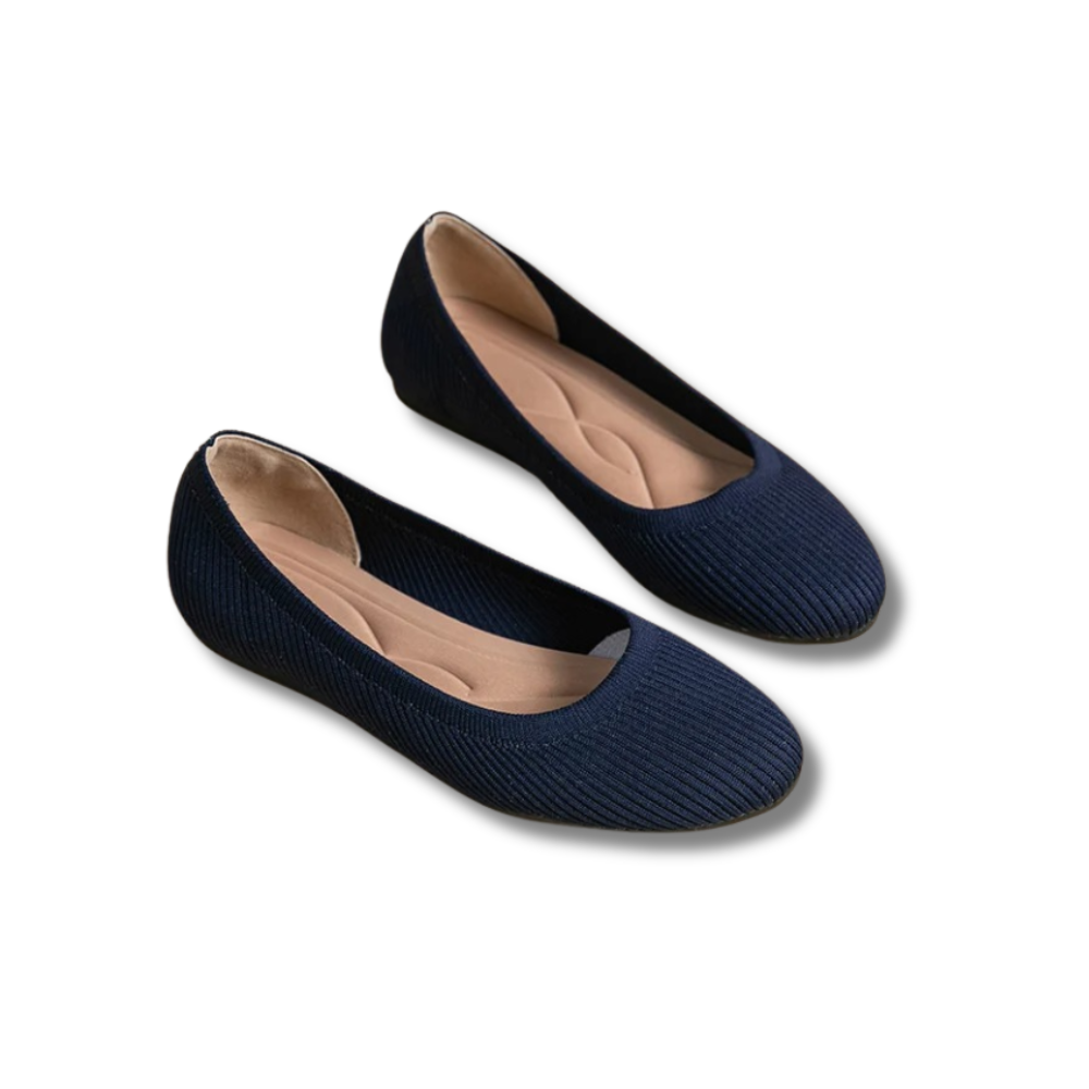 Women's round-toe textured ballet flats