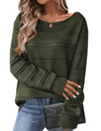 Women's long-sleeve off-shoulder sweater top