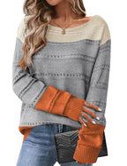 Women's long-sleeve off-shoulder sweater top