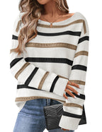 Women's long-sleeve off-shoulder sweater top