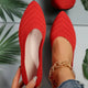 Women's pointed toe knit ballet flats with chevron detailing