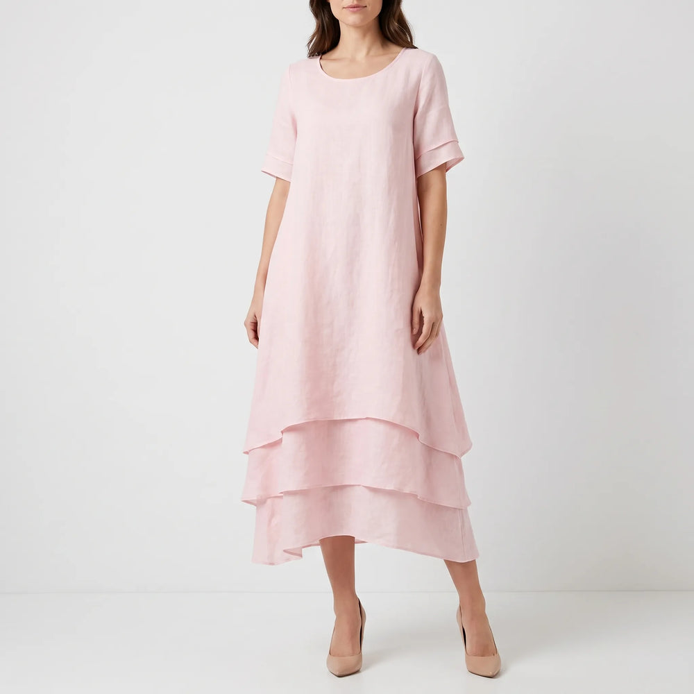 Aerilys  - Layered Short-Sleeve Women's Drape Dress Summer Garden Parties