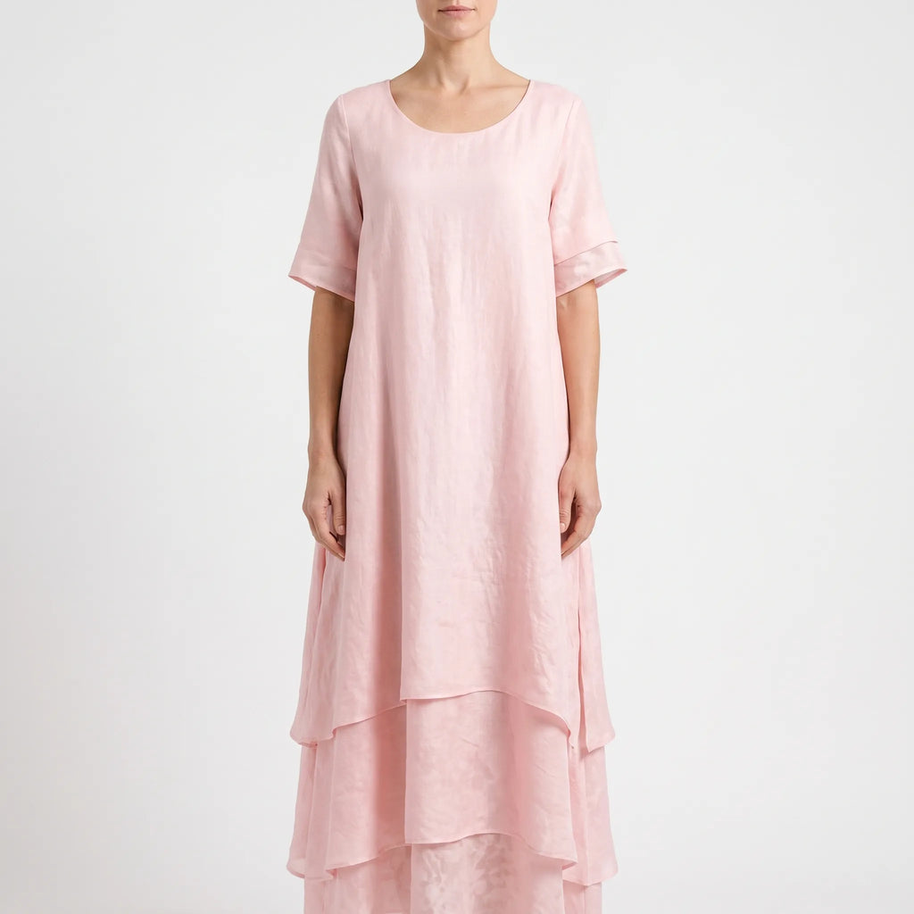Aerilys  - Layered Short-Sleeve Women's Drape Dress Summer Garden Parties