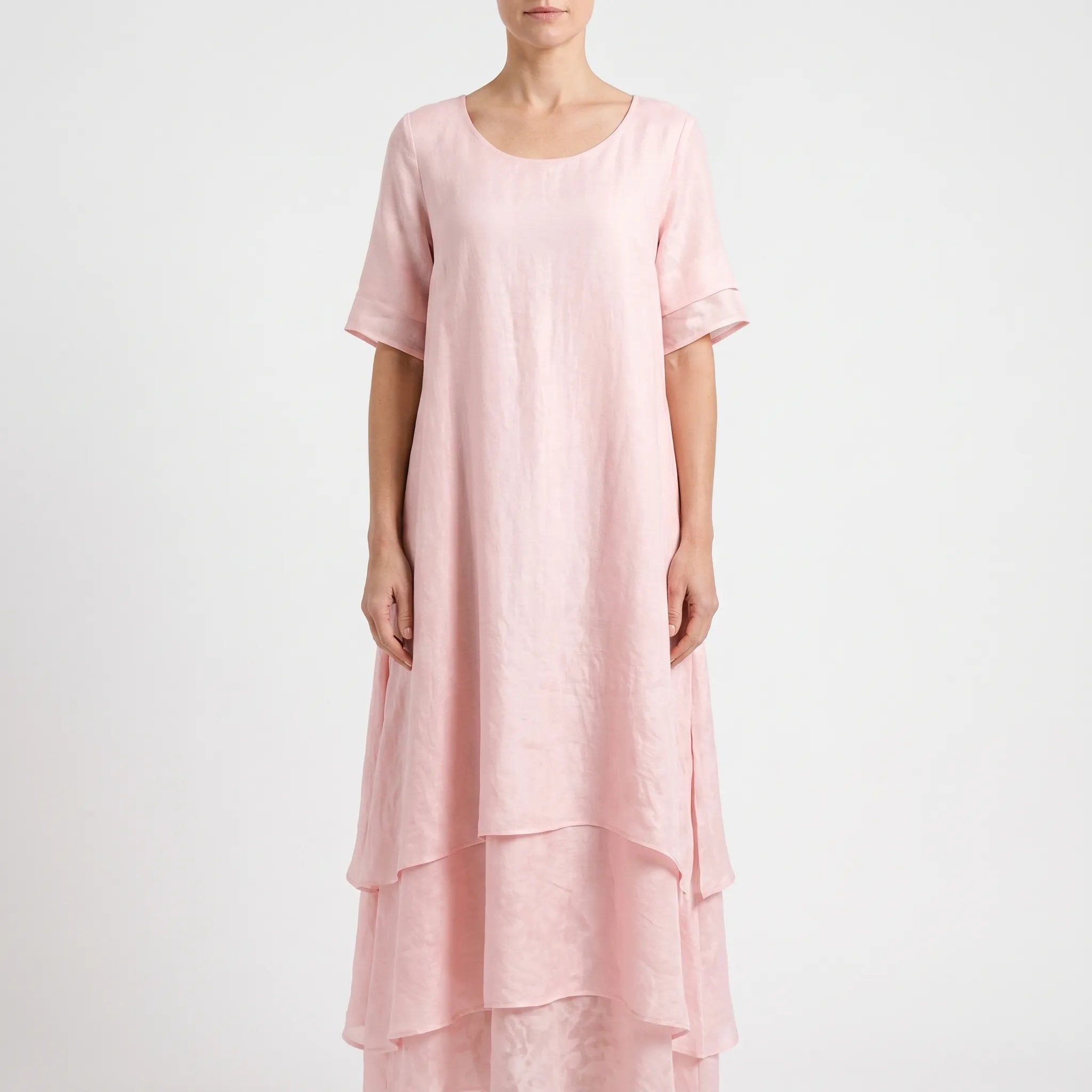 Aerilys  - Layered Short-Sleeve Women's Drape Dress Summer Garden Parties