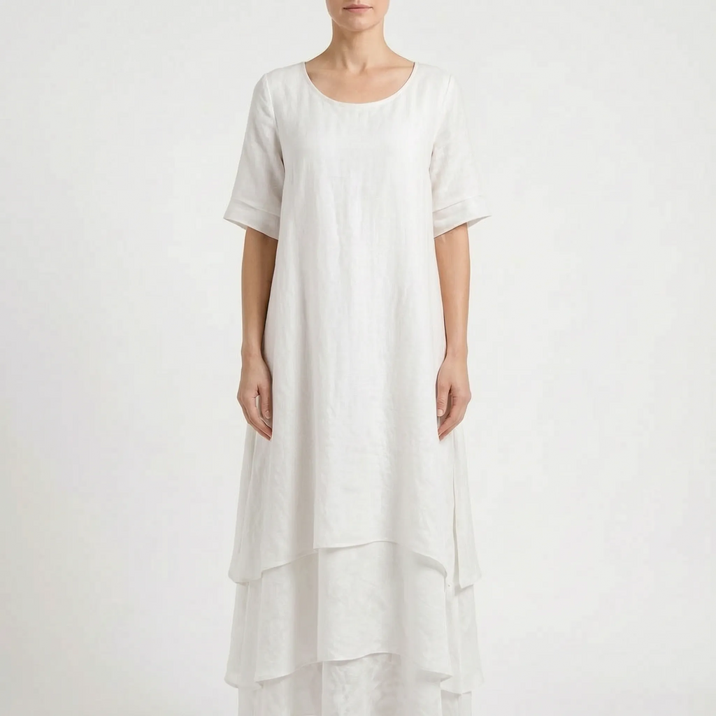 Aerilys  - Layered Short-Sleeve Women's Drape Dress Summer Garden Parties