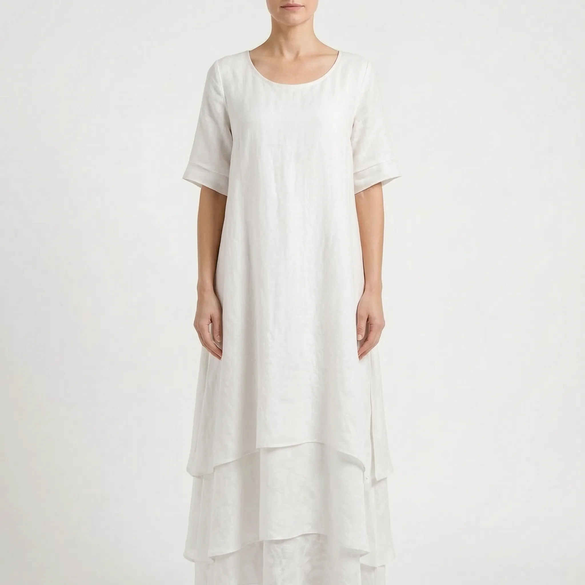 Aerilys  - Layered Short-Sleeve Women's Drape Dress Summer Garden Parties