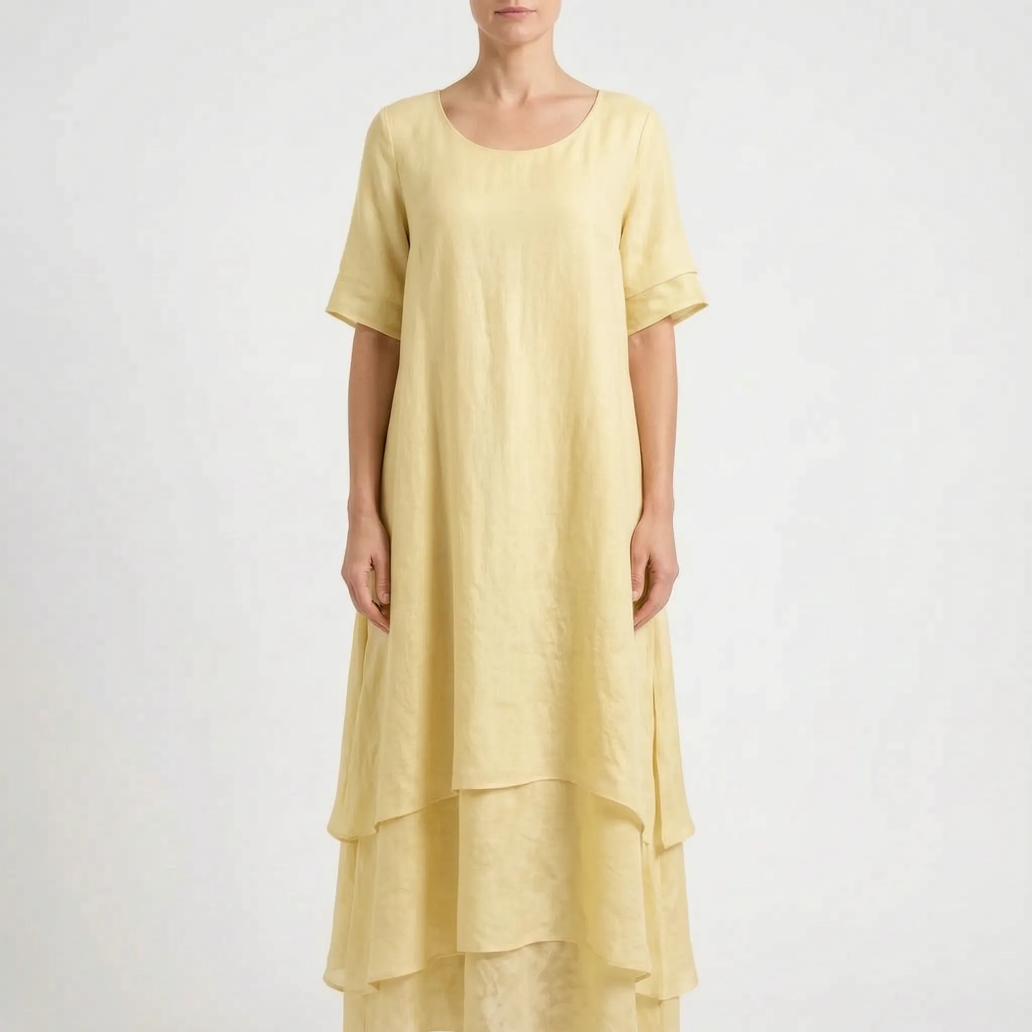 Aerilys  - Layered Short-Sleeve Women's Drape Dress Summer Garden Parties