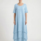 Aerilys  - Layered Short-Sleeve Women's Drape Dress Summer Garden Parties