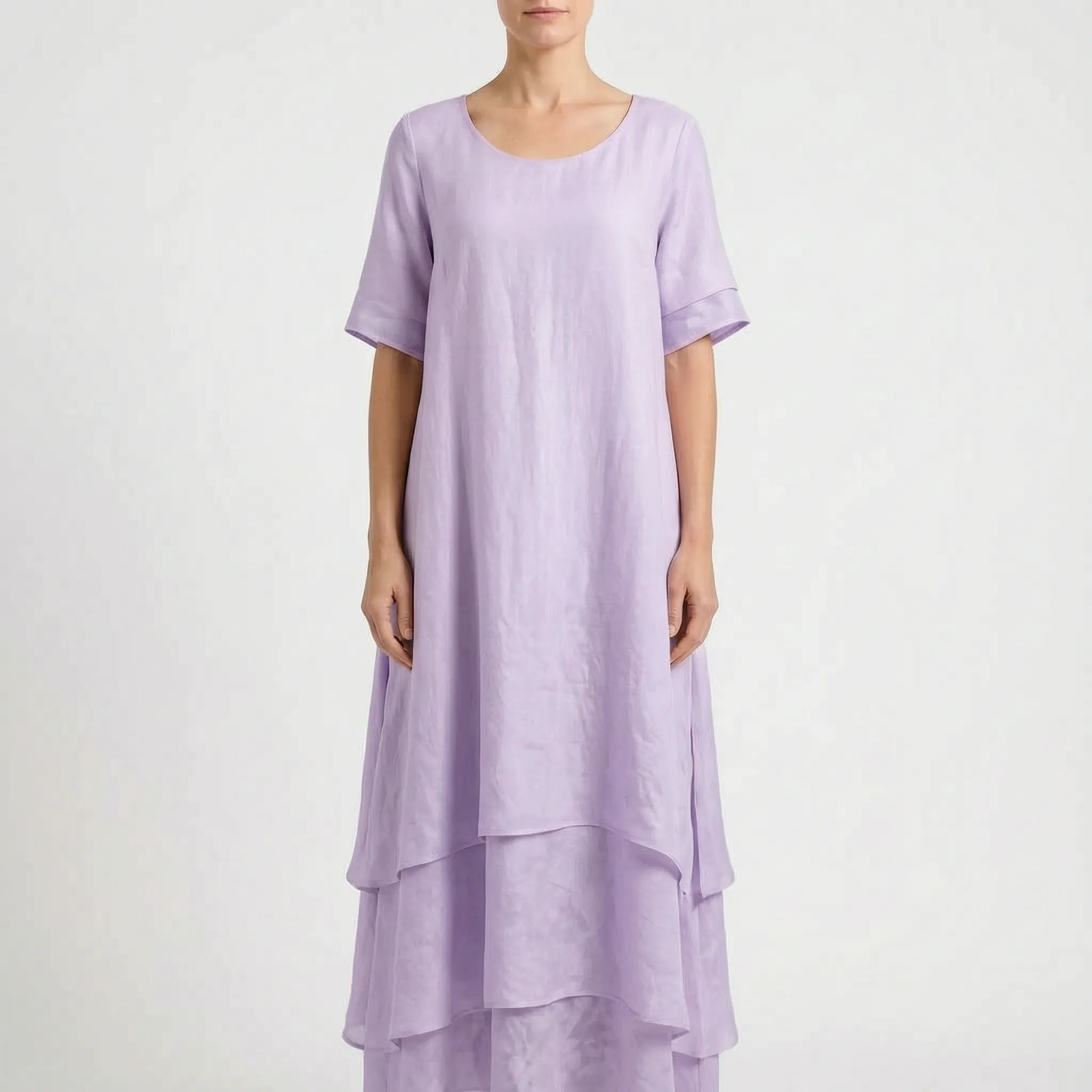 Aerilys  - Layered Short-Sleeve Women's Drape Dress Summer Garden Parties